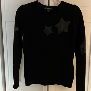 INC International Concepts Black Star-Accent Sweater